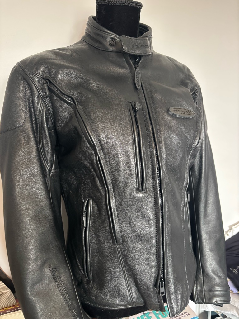 Harley-Davidson Women’s Black Leather Jacket Fxrg Series 1 Liner Mint Med 8-10